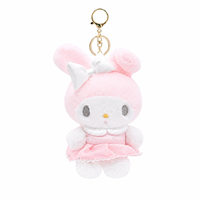 Porte-clés en peluche My Melody mignon et adorable, jouets en peluche de 4 pouces, animaux en peluche moelleux pour enfants, vente en gros personnalisée en usine