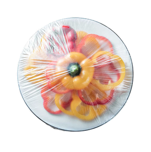 100 pièces/paquet couvercle alimentaire jetable enveloppe en plastique élastique couvercles alimentaires sac pour bols de fruits tasses anti-poussière cheveux bonnet de <span class=keywords><strong>douche</strong></span> - Product Image 1