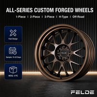 Jantes personnalisées en aluminium forgé à 2 pièces, type à rayons, de 19 à 23 pouces, PVD 5x114.3 6x135 pour Porsche 911 Honda Civic Dodge Challenger