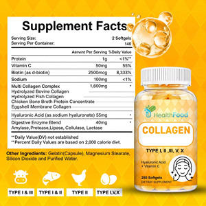 Gélules de collagène OEM ODM avec biotine et complexe multi-collagène pour favoriser la flexibilité des articulations, complément de collagène - Product Image 2