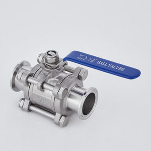 Vanne à bille à connexion rapide de type pince manuelle en acier inoxydable de qualité alimentaire 304/316, vanne à bille à trois pièces à commande manuelle - Product Image 3