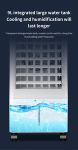 Ventilador Enfriador <span class=keywords><strong>de</strong></span> <span class=keywords><strong>Aire</strong></span> Moderno sin Aspas con Tanque <span class=keywords><strong>de</strong></span> Agua <span class=keywords><strong>de</strong></span> 9L, 3 Velocidades, Nebulización Mecánica, Portátil, Ahorro <span class=keywords><strong>de</strong></span> Energía, Temporizador - Product Image 6