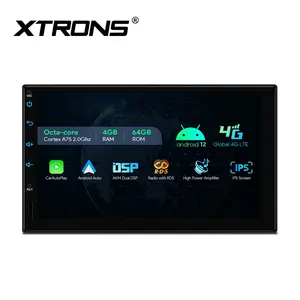 XTRONS 7 "IPS сенсорный экран 2 Din автомобильный стерео Android 12 8Core, 4 Гб + 64 Гб CarPlay Android Авто 4 аппарат не привязан к оператору сотовой связи навигации GPS