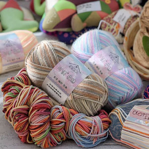 Fil mélangé de coton et de <span class=keywords><strong>laine</strong></span> peignés à 4 plis-Ensemble de pinces à cheveux tressées DIY, partie douce, boules de <span class=keywords><strong>laine</strong></span> teintes, fil acrylique tissé à la main - Product Image 4