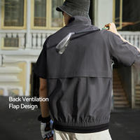 Vestes à manches courtes zippées intégrales QUICKSHOW Techwear respirantes et écologiques en Cordura Ripstop, vêtements de sport de haute qualité pour hommes