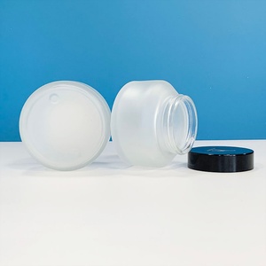 Customized Printing 100g Slanted Shoulder Cosmetic Jar clear Frosted Face Cream Jars with Plastic Lid for Skin Care - Product Image 3