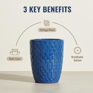 Grand <span class=keywords><strong>pot</strong></span> <span class=keywords><strong>de</strong></span> fleurs en céramique avec trou <span class=keywords><strong>de</strong></span> drainage, finition émaillée, durable, design moderne et classique, utilisation intérieure/extérieure, Jiangsu <span class=keywords><strong>Original</strong></span>, vente en gros - Product Image 5