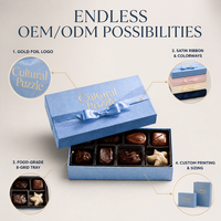 Boîte cadeau en chocolat personnalisée en gros, boîte d'emballage en chocolat avec couvercle et base, avec nœud, logo personnalisé