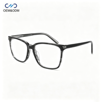 VA4538 Lunettes de vue rectangulaires vintage en acétate, monture optique surdimensionnée à bordure complète, lunettes rétro unisexes pour un usage quotidien