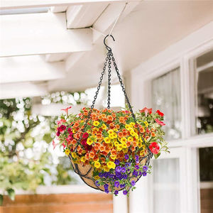 Cesta colgante 50 cestas 16 "Uk Grid Cane Cone Coco Rope Woven Liner White <span class=keywords><strong>Ratan</strong></span> Chainhome Garden Metal Hanging Maceta Cesta - Product Image 2