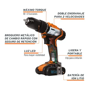 Martello rotante Truper PRO 1/2 con batteria 20V 1 2Ah categoria di prodotto carriola - Product Image 1