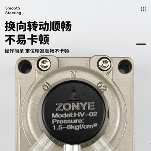 Vanne de commande manuelle pneumatique Zoni HV-02-03-04, 2 positions, type levier pour air comprimé - Product Image 4