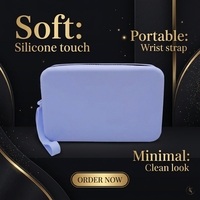 Sac de maquillage en silicone moderne et écologique, grand volume, facile à nettoyer, pochette de rangement pour voyage et extérieur, imperméable, cosmétique
