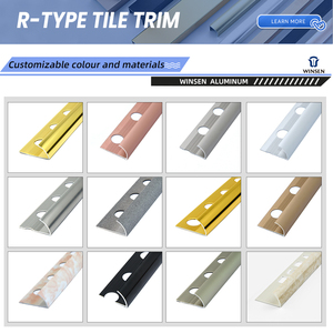 Hiện đại tùy chỉnh gốm nhôm kim loại gạch <span class=keywords><strong>TRIM</strong></span> tường viền dải với cạnh tròn không thấm nước & bền - Product Image 5