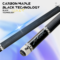 Queue de billard PREOAIDR 58" XINGBAO 1/2 en érable noir avec manche en acier inoxydable, pointe en carbone Energy 10.5/11.5/12.5mm