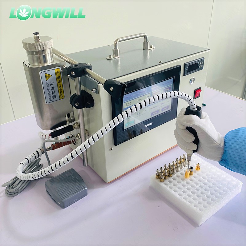 Высокоточная полуавтоматическая разливочная машина LONGWILL, разливочная машина для жидкости CBD, масла, вейпа, наполнитель для ручек, 510, разливочная машина для картриджей