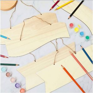 ป้ายไม้เปล่าสำหรับตกแต่งบ้านและงาน DIY พร้อมเชือก ขายส่งแบบดรอปชิปปิ้ง - Product Image 4