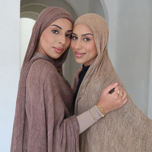 Nouveauté 2026 Voile Musulman Discret en Rayonne, Texture Élevée, Couleurs Anciennes, Mélange de Coton Respirant et Froissé - Product Image 1