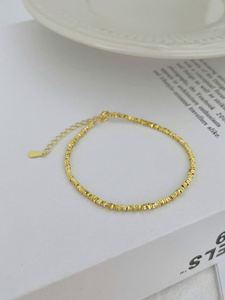 Dylam New Trendy Minimalist Design Women 925 Sterling Silver 18K Gold Plated <b>Beaded</b> <b>Bracelets</b> - Product Image 5