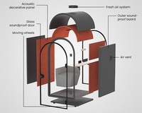 Cabine d'étude moderne en aluminium durable insonorisée avec mobilier pour bureau à domicile
