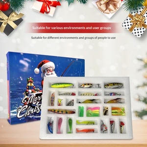 Ensemble de leurres de pêche en eau douce imprimés SWORDFISH, appâts artificiels durs en ABS, lot de 24 boîtes surprises, cadeau pour la pêche au bar avec hameçons - Product Image 4