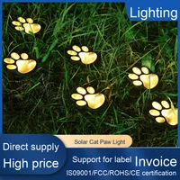Nouvelle lampe solaire LED créative moderne pour extérieur, petite, en forme de patte de chat, étanche, pour jardin, cour, pelouse, décorative
