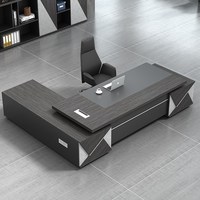 Bureau de direction de luxe en L pour le travail, mobilier de bureau commercial