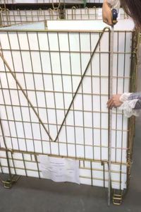 Conteneur en treillis métallique Conteneur de stockage en acier galvanisé Cage à palettes Euro avec roulettes de frein Cage de présentation pour supermarché - Product Image 2