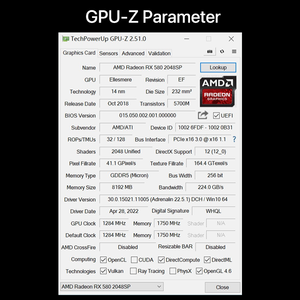 RX 580 8g Graphics Card Pc 256Bit GDDR5 8000mhz Pc Gaming <strong>Gpu</strong> DP DVI for Game Graphic Card Video Rx580 8g - Product Image 4
