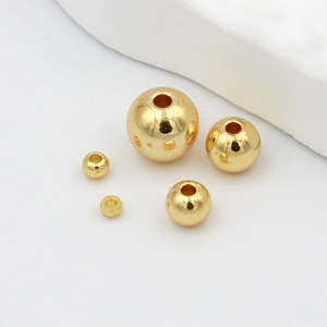 2-10mm 14k/18K Spacer hạt vàng mạ kim loại vòng hạt cho tình bạn Vòng đeo tay Bikini bụng chuỗi bãi biển đồ trang sức làm - Product Image 4