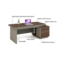 Bureau de direction de luxe moderne, design classique haut de gamme, unique, modulaire, réglable, avec tiroirs, organisateur de bureau pour PDG