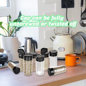 Frascos de Plástico de 100 ml para Especias, Botellas Transparentes de PET para Pimienta y Condimentos con Tapas Dosificadoras para Especias, Hierbas y Condimentos - Product Image 4