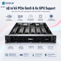Komputasi Berkinerja Tinggi Dell PowerEdge R7625 2U AI Server Dual AMD EPYC 9004 6x GPU Server Penyimpanan NVMe