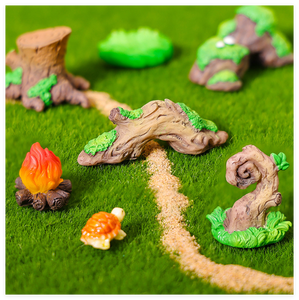 บอนไซบ้านตุ๊กตาต้นไม้สวนเทพนิยายรูปปั้นหินสีเขียวสำหรับแกะสลักแบบตอไม้ติดประตู<span class=keywords><strong>บ้าน</strong></span><span class=keywords><strong>รั้ว</strong></span>สะพานรูปแกะสลักสำหรับสะสม - Product Image 5