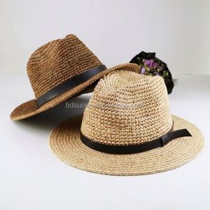 Natural Raffia Straw Panama Travelling Beach Sun <b>Hat</b> - Product Image 6