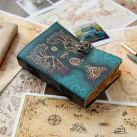 Mère de terre livre de sorts vierges des ombres Deckle bord papier Vintage cuir Journal cahier non doublé quotidien