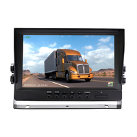 DC12V & 24V 1024*600 HD 9 ''1080P AHD & CVBS pengenalan otomatis 4 CH Quad Car Monitor dengan Built-in DVR, Max mendukung 256