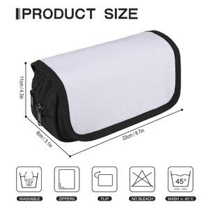 Pochette de maquillage écologique personnalisée VIPOKO, logo blanc, rabat détachable, pochette en polyester pour impression par sublimation, trousse à crayons pour étudiants - Product Image 5