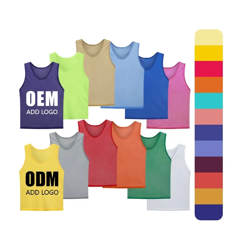 Custom Ademende Voetbal Pinnies Goedkope Voetbalvest Voetbal Training Vest Mesh Voetbalvest Voetbal Slabbetjes