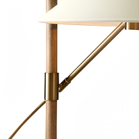 Lampe de table vintage en bois et laiton, lampe de chevet à LED chaude pour chambre à coucher, salon