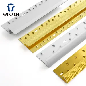 Pasokan pabrik kustomisasi karpet Aluminium Strip transisi karpet Aluminium ubin Trim karpet Aluminium Trim