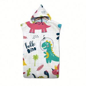 Custom Logo Quick Dry <b>Microfiber</b> Kids Hooded Wearable <b>Beach</b> Poncho <b>Towel</b> for Outdoor Summer Promotions - Product Image 5