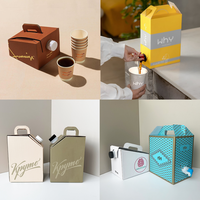 Dispensador de Bebidas de 1 Galón con Bolsa Impresa Personalizada, Caja de Café de Cartón Ecológica con Grifo para Cafetería