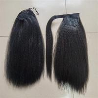 22 pouces Yaki droite Clip sur les queues de cheval pour les femmes Kinky Ponytail Synthétique Cordon Cheveux Queue de cheval Extension