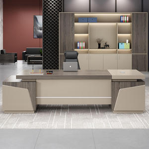 Scrivania Direzionale Moderna in Legno di Alta Qualità, Grande Scrivania a L con Armadietto per Ufficio <span class=keywords><strong>MFC</strong></span> - Product Image 4