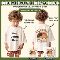 T-shirt ample et oversize en coton 100% pour enfants, avec logo personnalisé, pour bébés garçons et filles, vêtements pour enfants