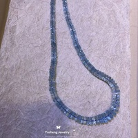 Nouvel Arrivage Pierre Aquamarine Brute Facettée Bleu Marine en Argent Sterling Incrusté sur Chaîne Tour, pour Bijoux DIY, Fabriqué en Chine