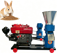 Nouvelle machine à granulés d'aliments pour bétail, coupe-fourrage diesel, granulateur, capacité 1 tonne/h, garantie 1 an, facile à utiliser, 2-4 rouleaux