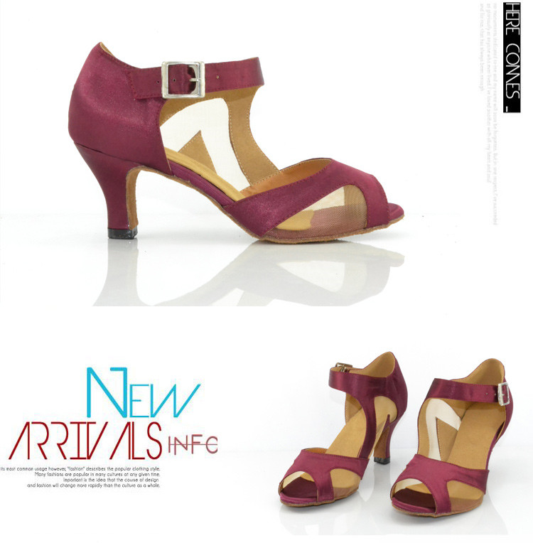 Fashion Women Shoes Lady Shoes Silk Satin High Heeled Jazz Ballroom Dance Sandals