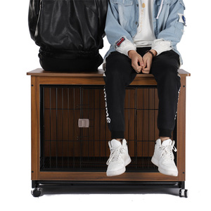 Cassa per cani in legno per cani di piccola taglia <span class=keywords><strong>Eco</strong></span>-<span class=keywords><strong>Friendly</strong></span> gabbia con zona toilette separata e chiusura a bottone - Product Image 4